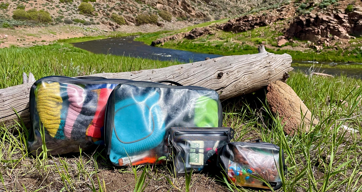  RunOff Waterproof Bags on log