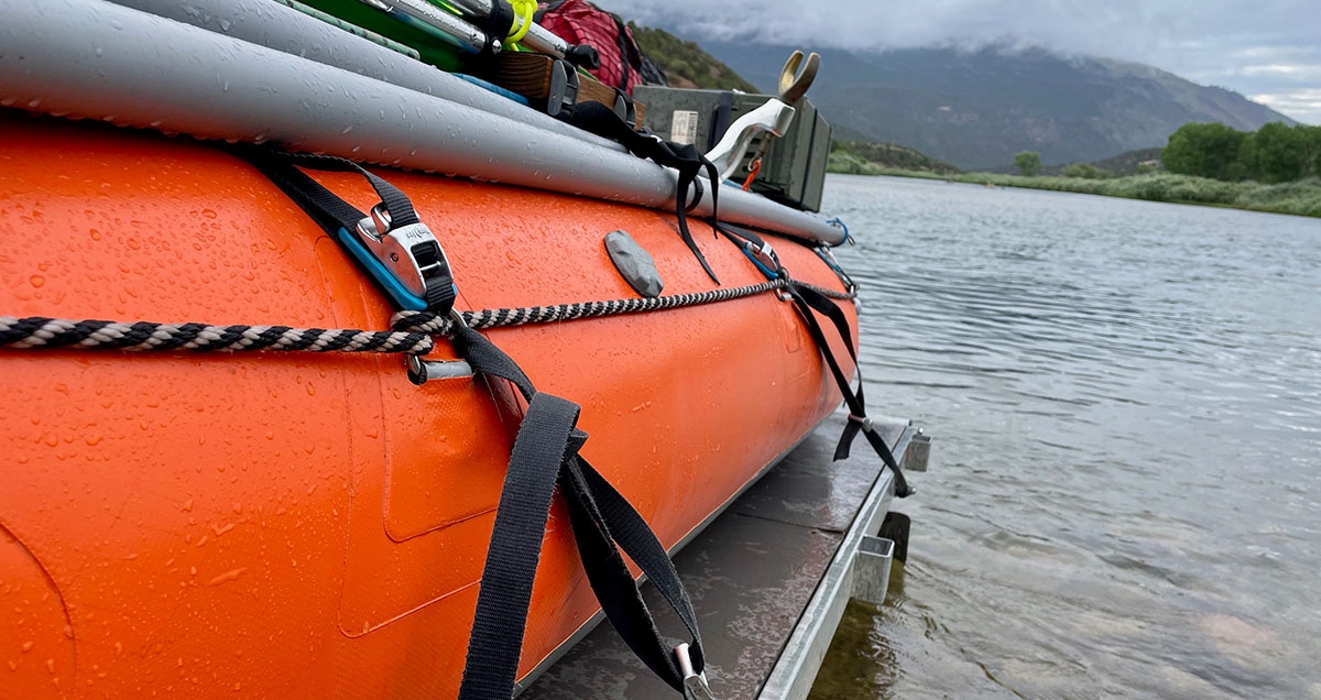 CamJam Straps Secure Raft to Trailer