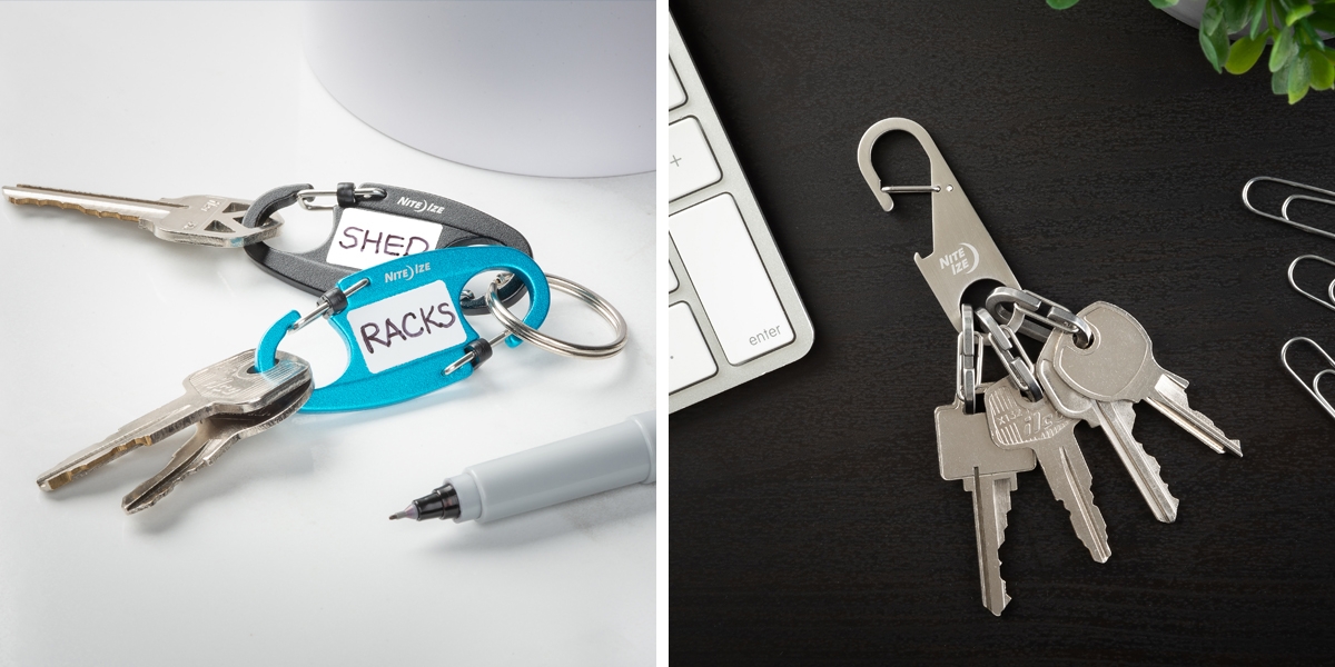 IdentiKey SlideLock and Z-Rack Keychain sitting on desk