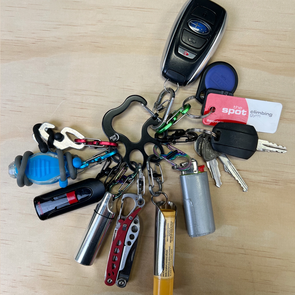 PawPrint Locker KeyRack with everyday carry items